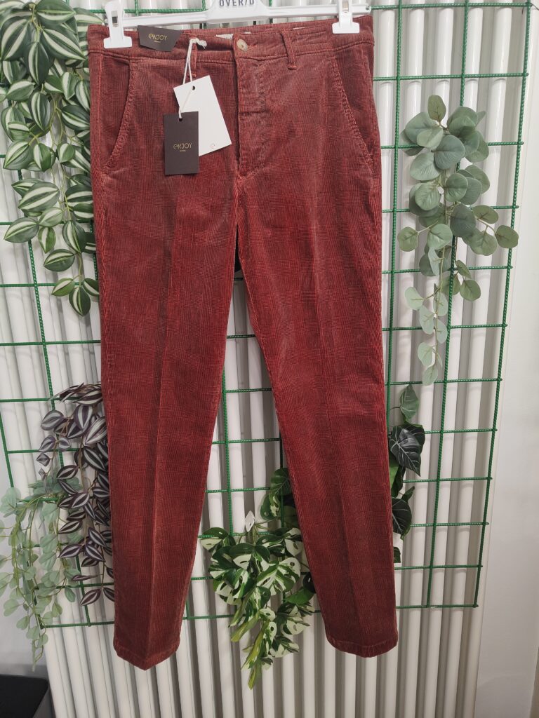 PANTALONE VELLUTO ROSSO FANTASIA PRINCIPE DI GALLES