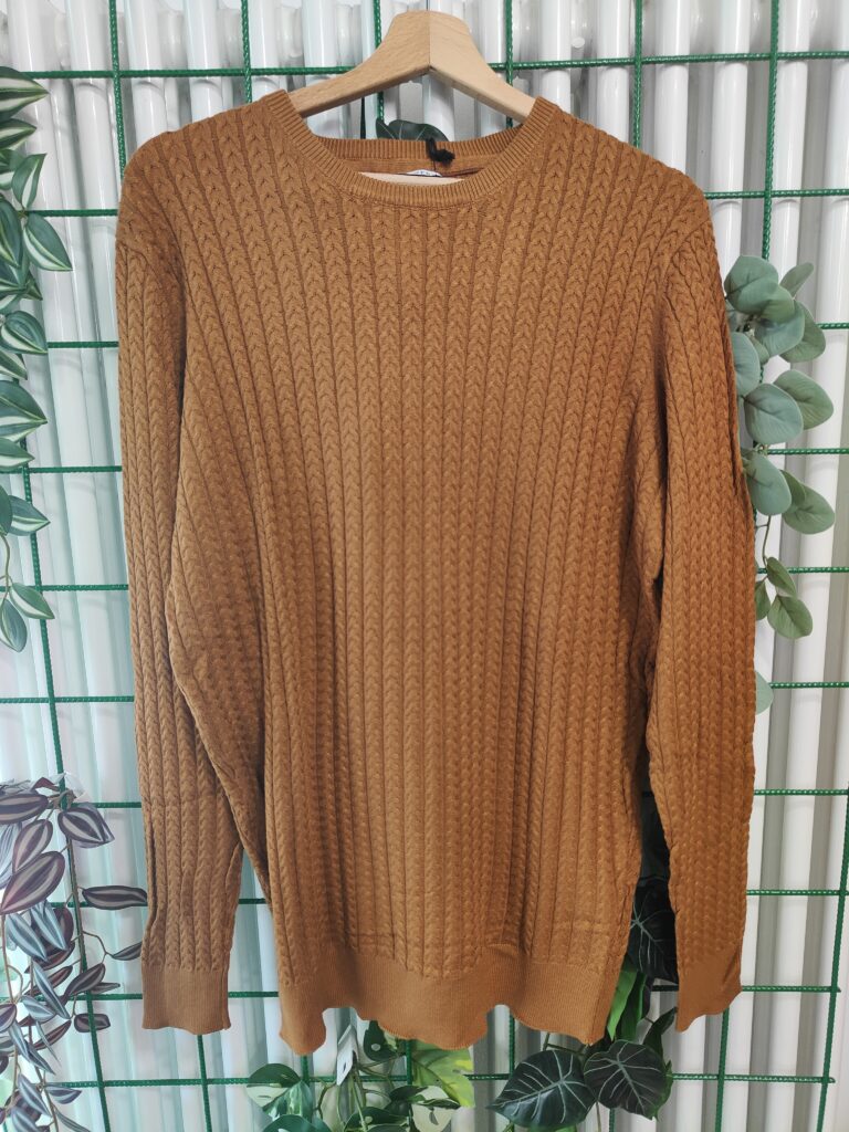 MAGLIONCINO IN VISCOSA INTRECCIO FINE COLOR CAMMELLO